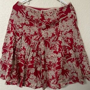 Banana Republic Vibrant Red and cream dress, pleated